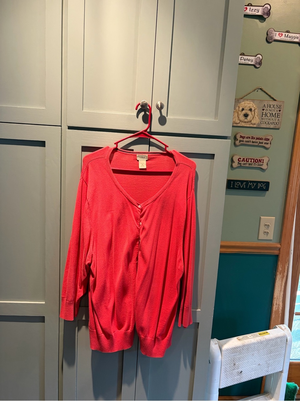 L.L. Bean Coral Button-Front Women's Cardigan